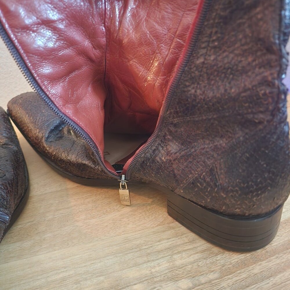 Jo Ghost Boots Mens Size 45 Exotic Leather Zipper Ankle Made In Italy Dress - Picture 10 of 16